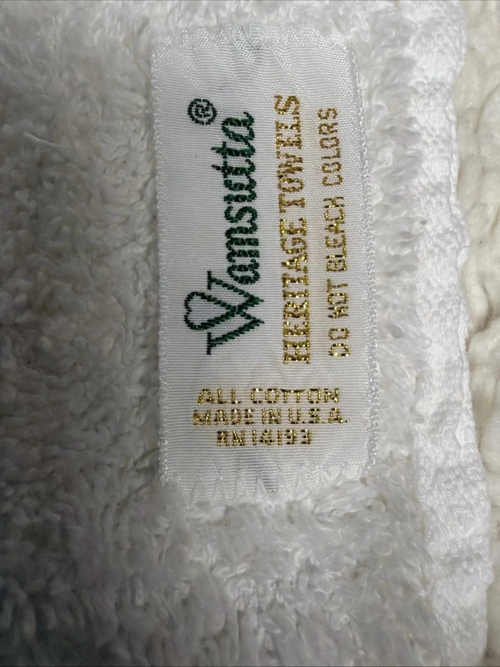 Vtg Wamsutta Heritage White Towel with Pink Embroidered Rose Border